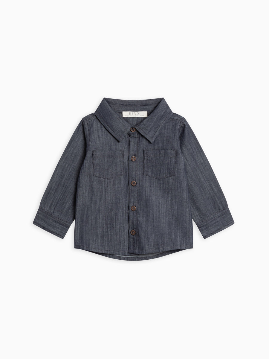 Hayes Chambray Long Sleeve Collared Shirt
