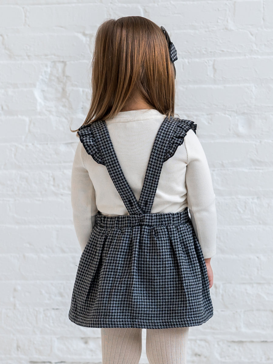 Ammie Flannel Skirt with Ruffle Suspenders Baby-Kids : Bottoms : Skirts Kendi Organic Cotton Baby and Kids Ammie Flannel Skirt with Ruffle Suspenders