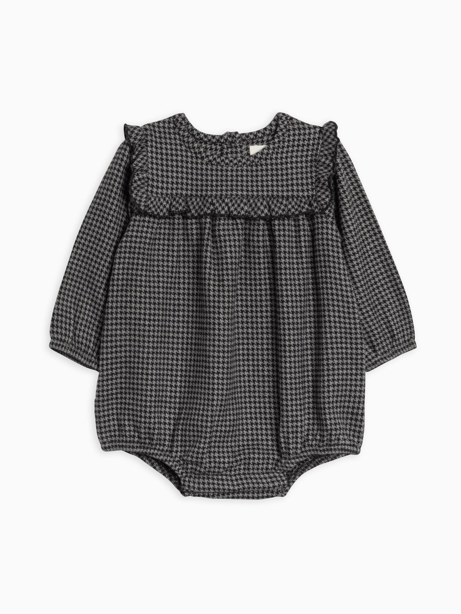 Ruth Flannel Ruffle Neck Bodysuit Sale : Baby : One Pieces : Bodysuits : Long Sleeves Kendi Organic Cotton Baby Ruth Flannel Ruffle Neck Bodysuit