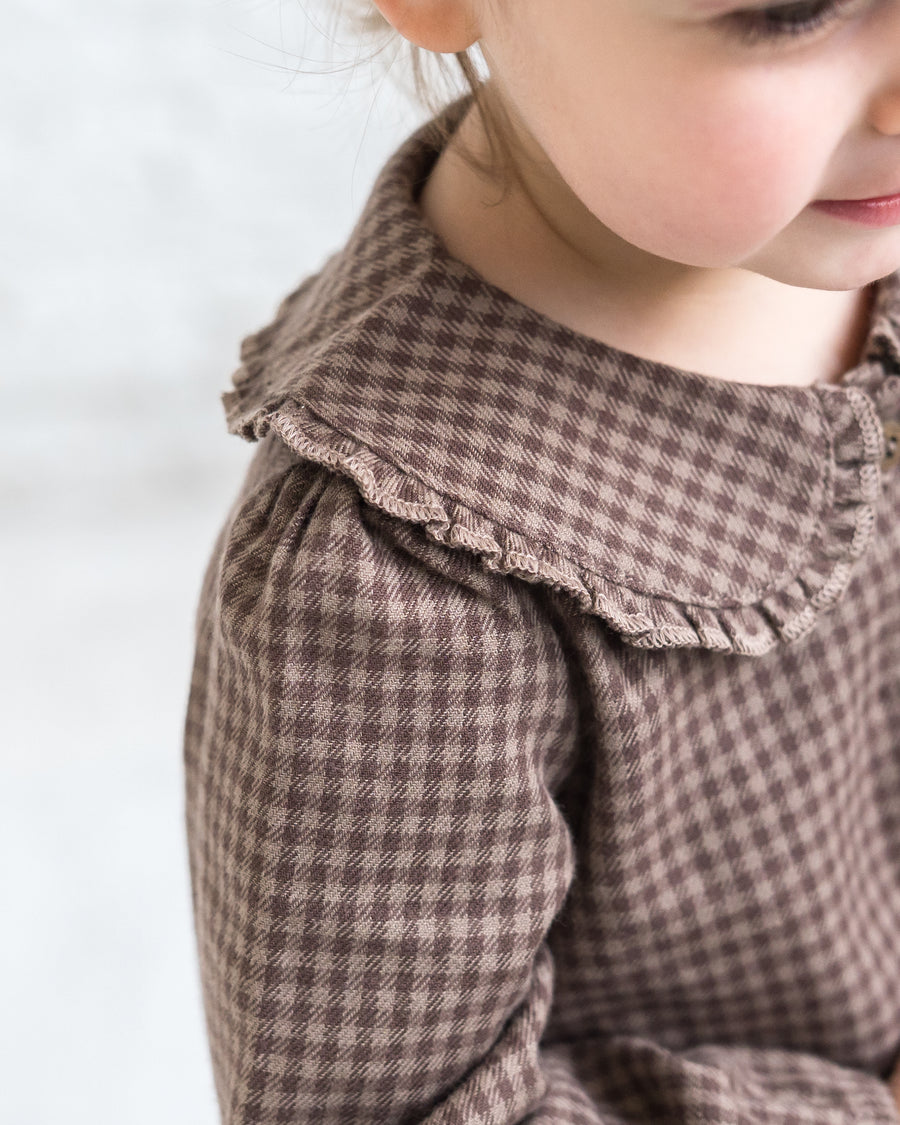 Yael Flannel Ruffle Collared Shirt