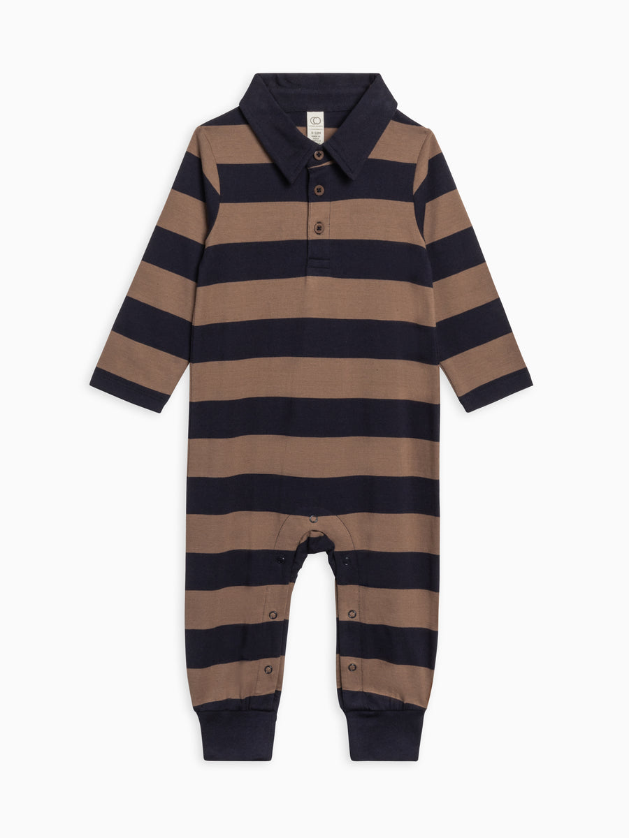 Fritz Long Sleeve Collared Romper Sale : Baby : One Pieces : Rompers : Long Sleeves Colored Organics Organic Cotton Fritz Long Sleeve Collared Romper