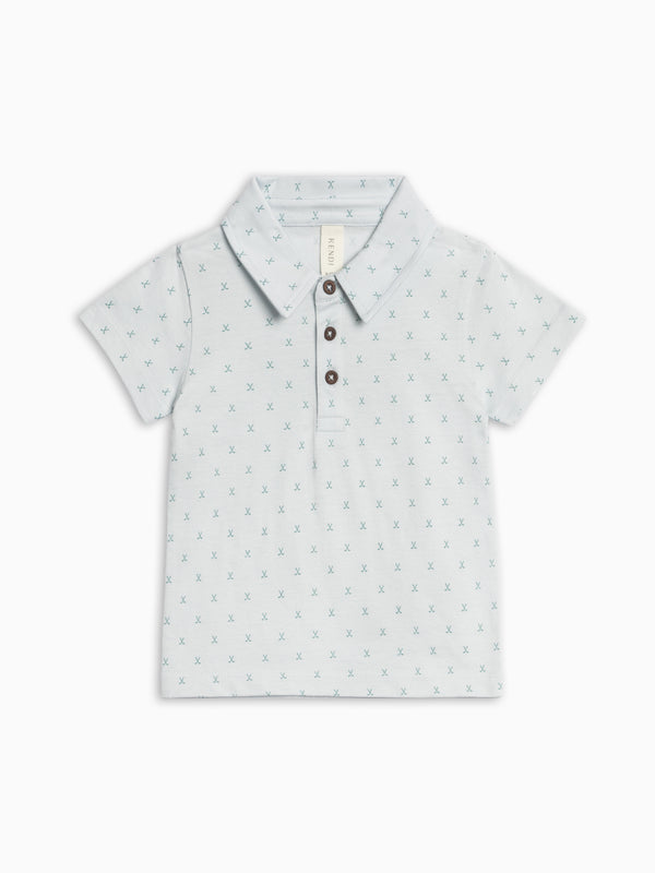 Ben Short Sleeve Polo - Tee Time / Powder + Laguna