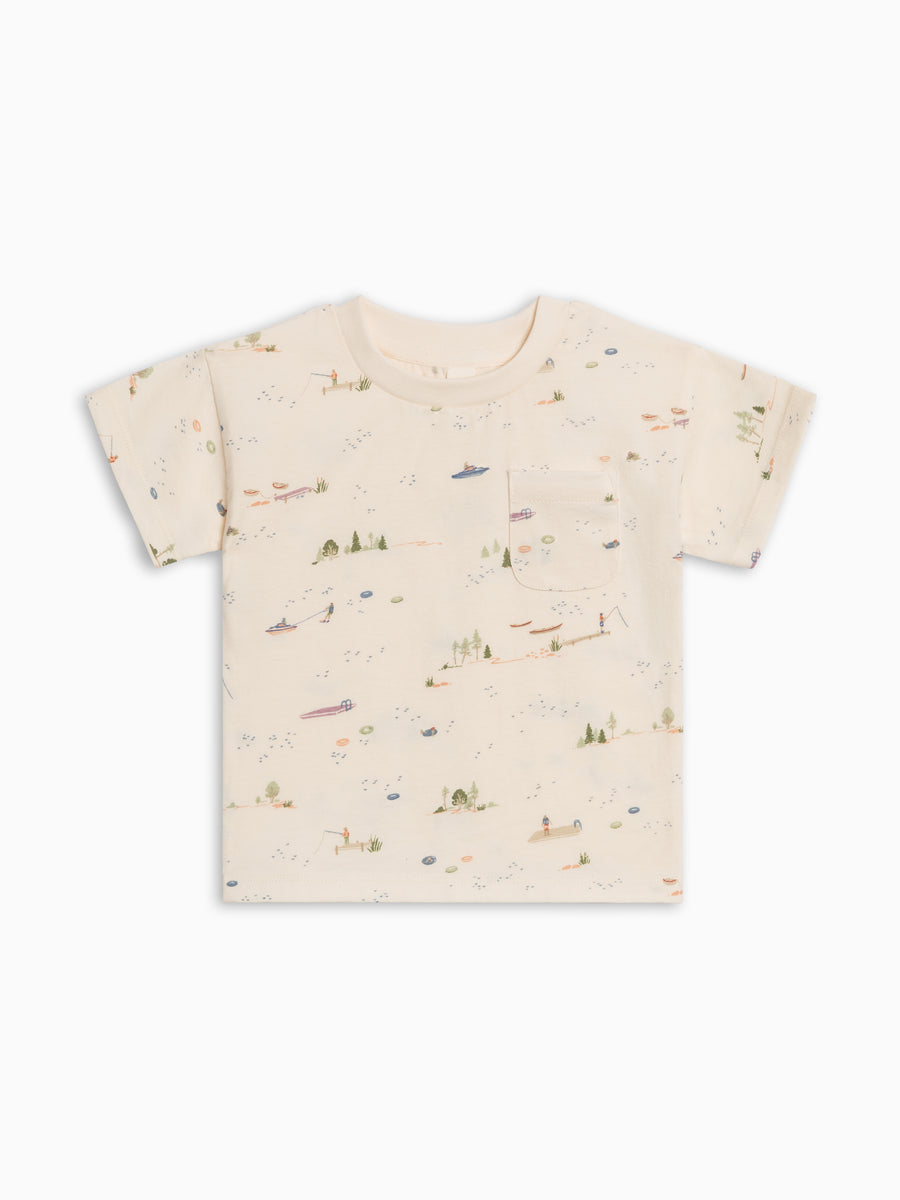 Hollis Drop Shoulder Tee - Lakeside