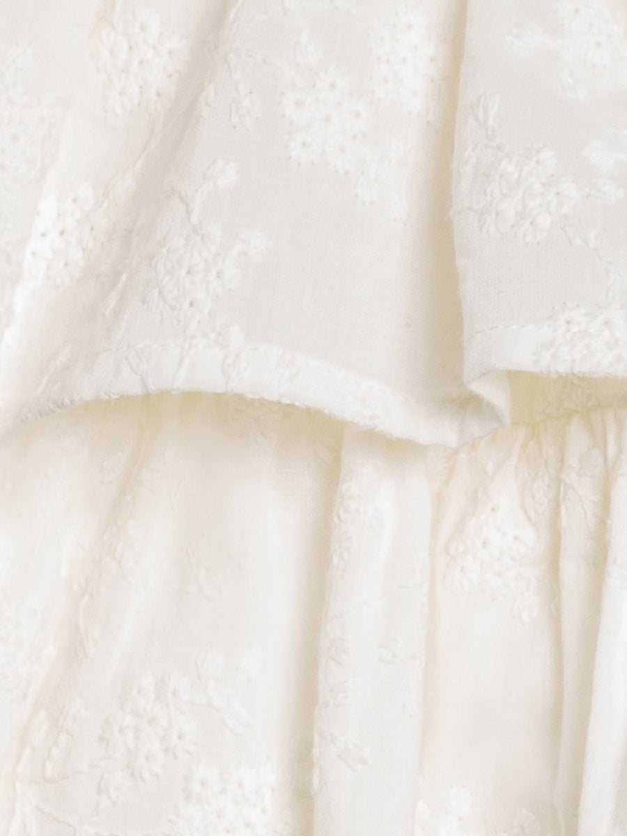 Naia Eyelet Ruffle Skort Baby-Kids : Bottoms : Shorts : Skirts Kendi Organic Cotton Baby and Kids Naia Eyelet Ruffle Skirt