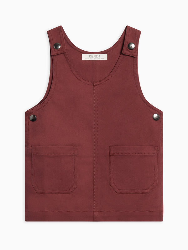 Alma Twill Jumper Dress Baby-Kids : Dresses : Tanks Kendi Organic Cotton Baby and Kids Alma Twill Jumper Dress