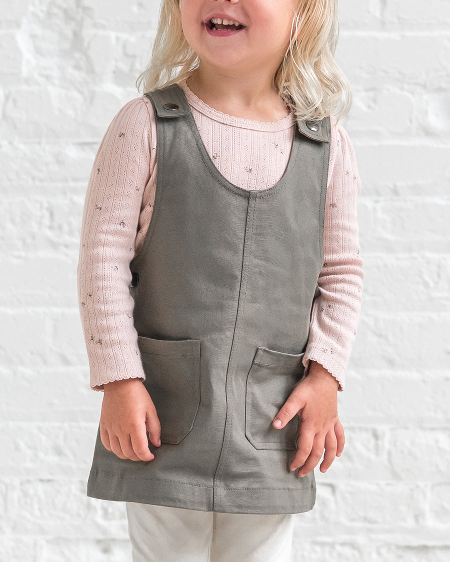 Alma Twill Jumper Dress