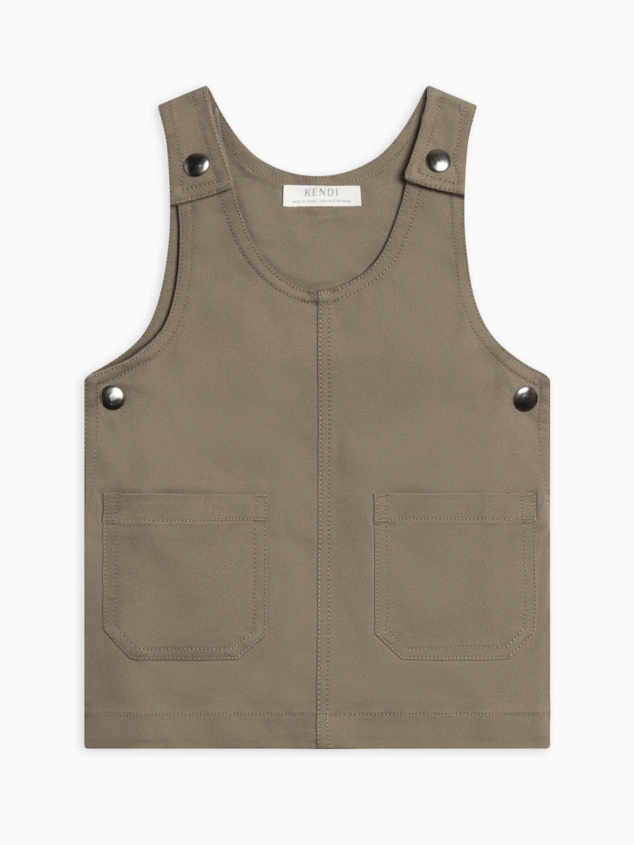 Alma Twill Jumper Dress Baby-Kids : Dresses : Tanks Kendi Organic Cotton Baby and Kids Alma Twill Jumper Dress