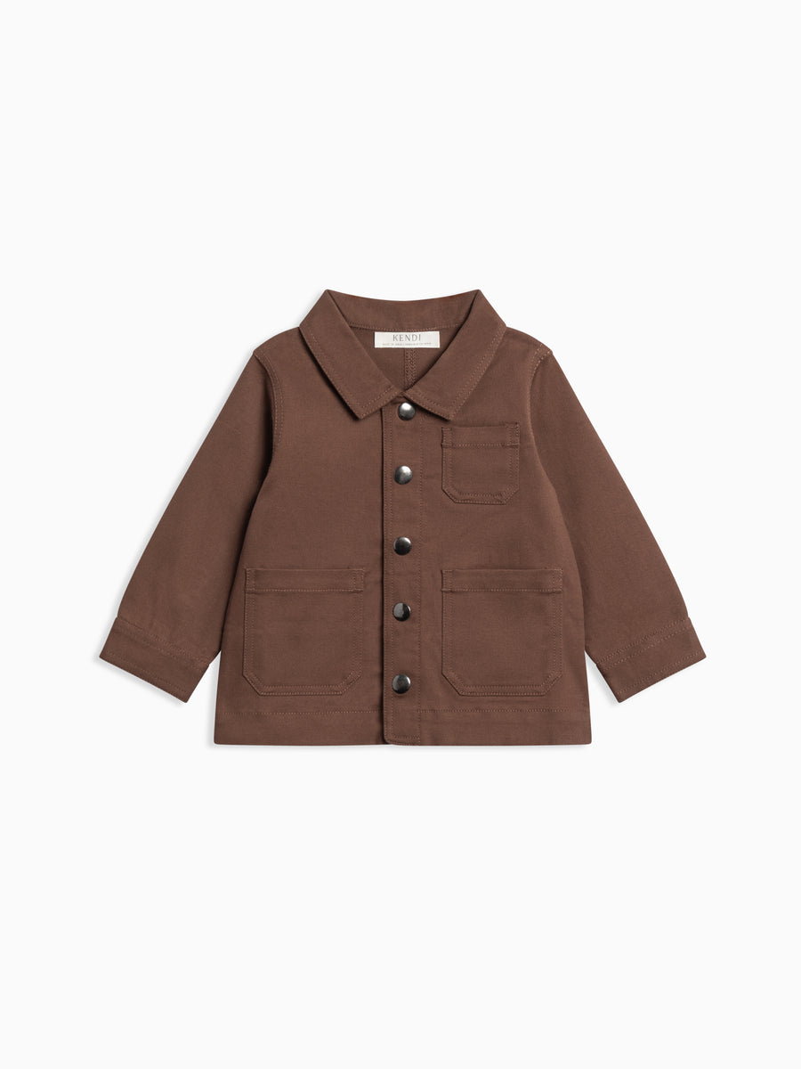 Denver Twill Chore Jacket Baby-Kids : Tops : Outerwear Kendi Organic Cotton Baby and Kids Denver Twill Chore Jacket