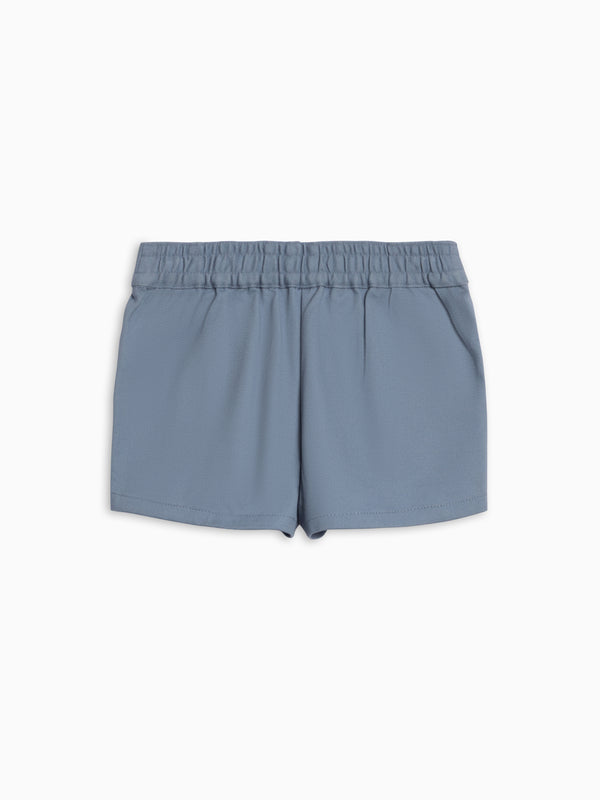 Leona Twill Pleat Shorts - Sea Baby-Kids : Bottoms : Shorts Kendi Organic Cotton Baby and Kids Leona Twill Shorts