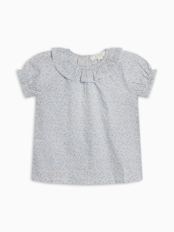 Joan Poplin Ruffle Collar Shirt