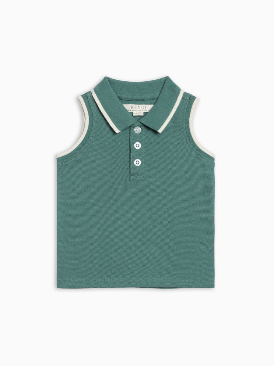 Annika Piqué Polo Tank - Laguna
