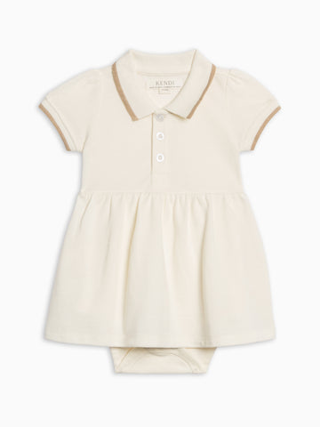Meri Piqué Polo Dress Bodysuit - Coconut