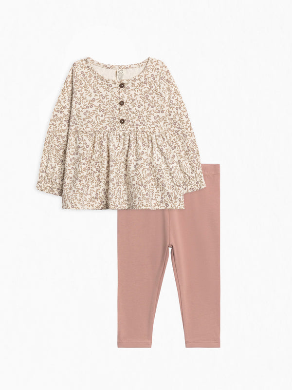 Organic 2 Piece Girls Autumn Top and Legging Set