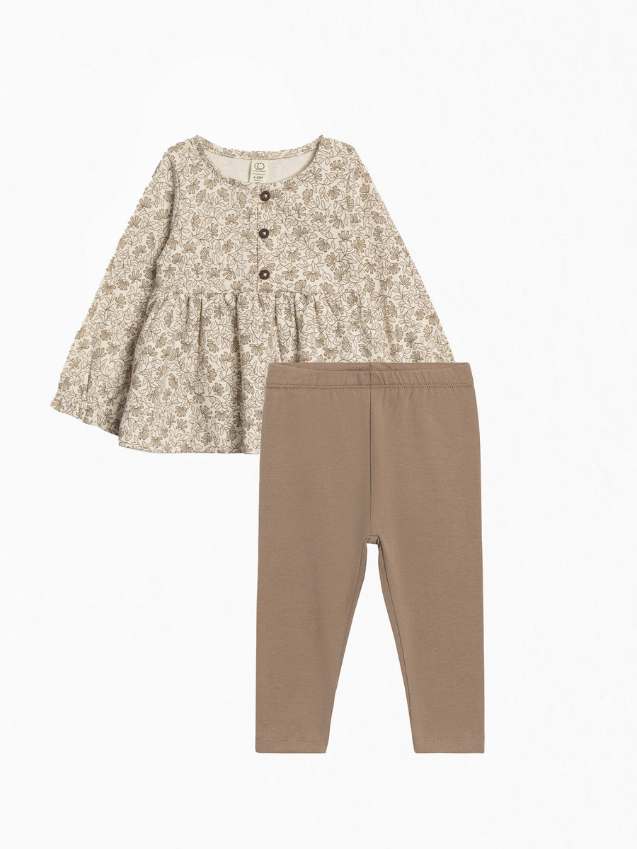 Organic 2 Piece Girls Autumn Top and Legging Set