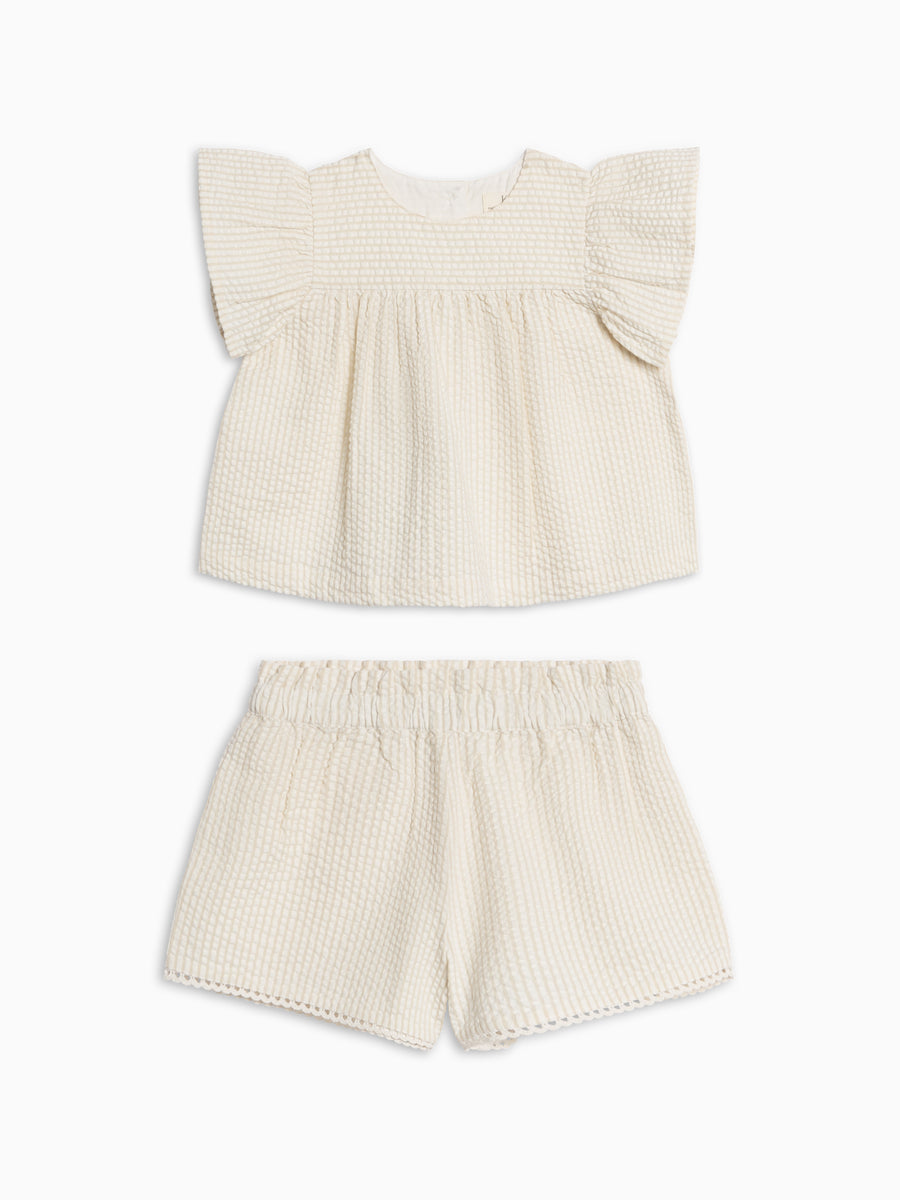 Organic Girls Seersucker Set Baby-Kids : Virtual Set KENDI by Colored Organics