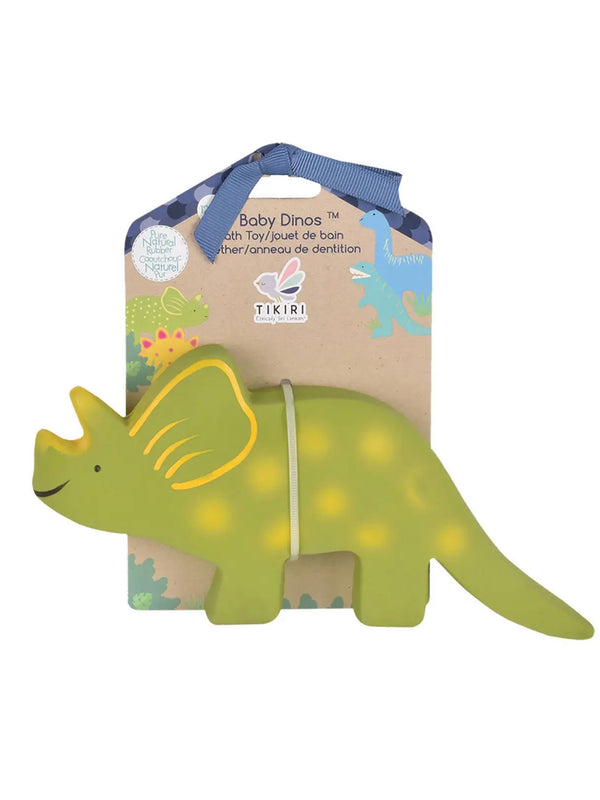 Baby Triceratops Natural Rubber Toy Baby : Nursery : Bath : Toys : Teethers Tikiri Toys