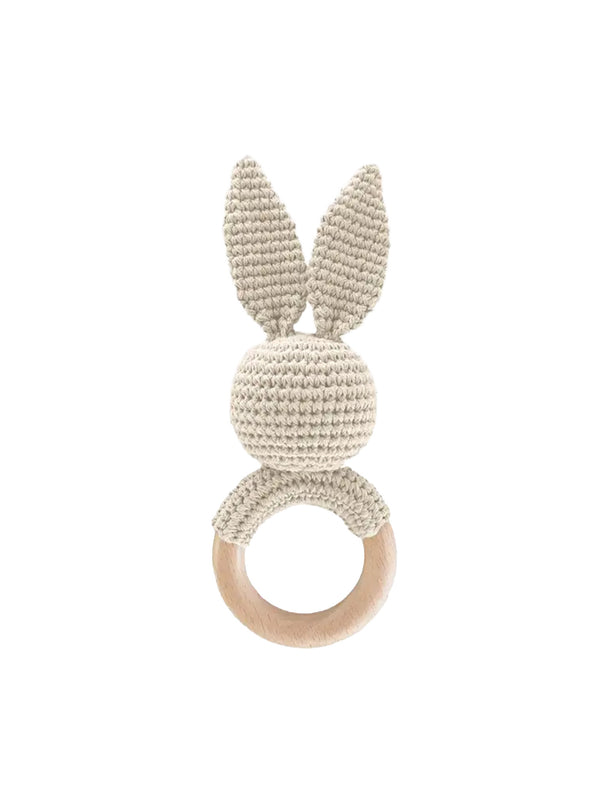 Organic Cotton Bunny Rattle Teether