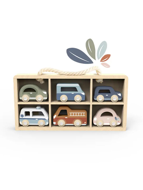 Car Display Case with 6 Vehicles Kids : Toys : Wooden Speedy Monkey
