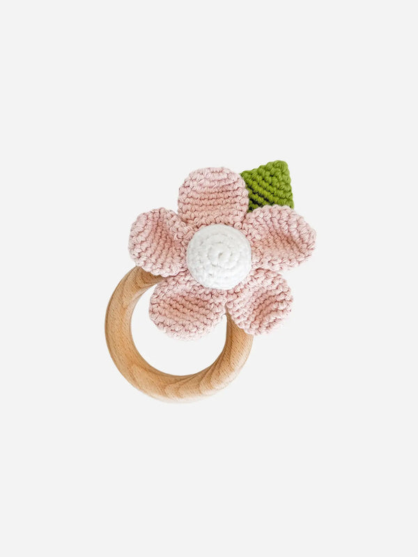 Flower Crocheted Rattle Teether Baby : Toys : Plush + Crinkle : Rattles The Blueberry Hill
