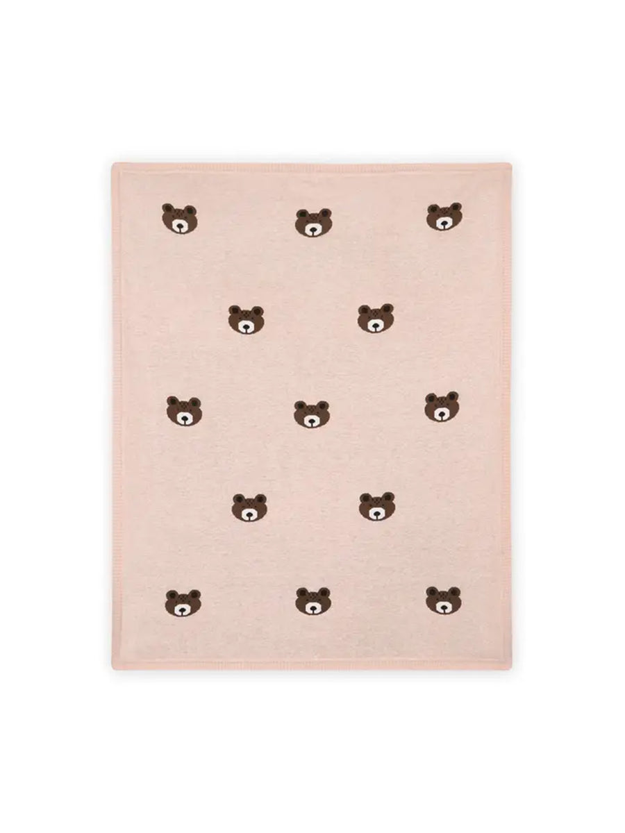 Organic Brown Bear Knit Baby Blanket