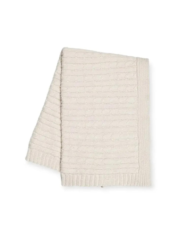 Mini Organic Cotton Cable Knit Baby Blanket