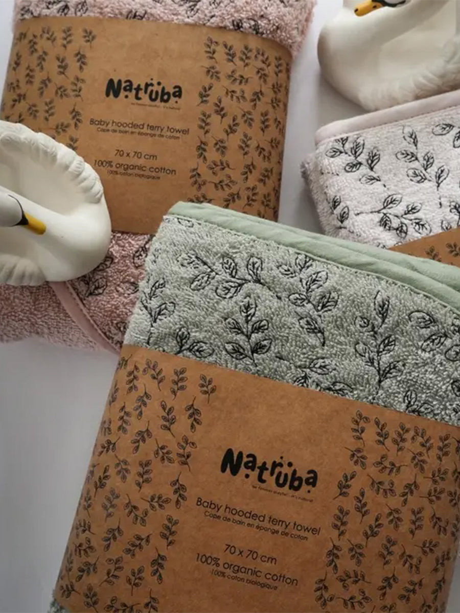 Organic Cotton Floral Hooded Towel Baby : Nursery : Bath Natruba