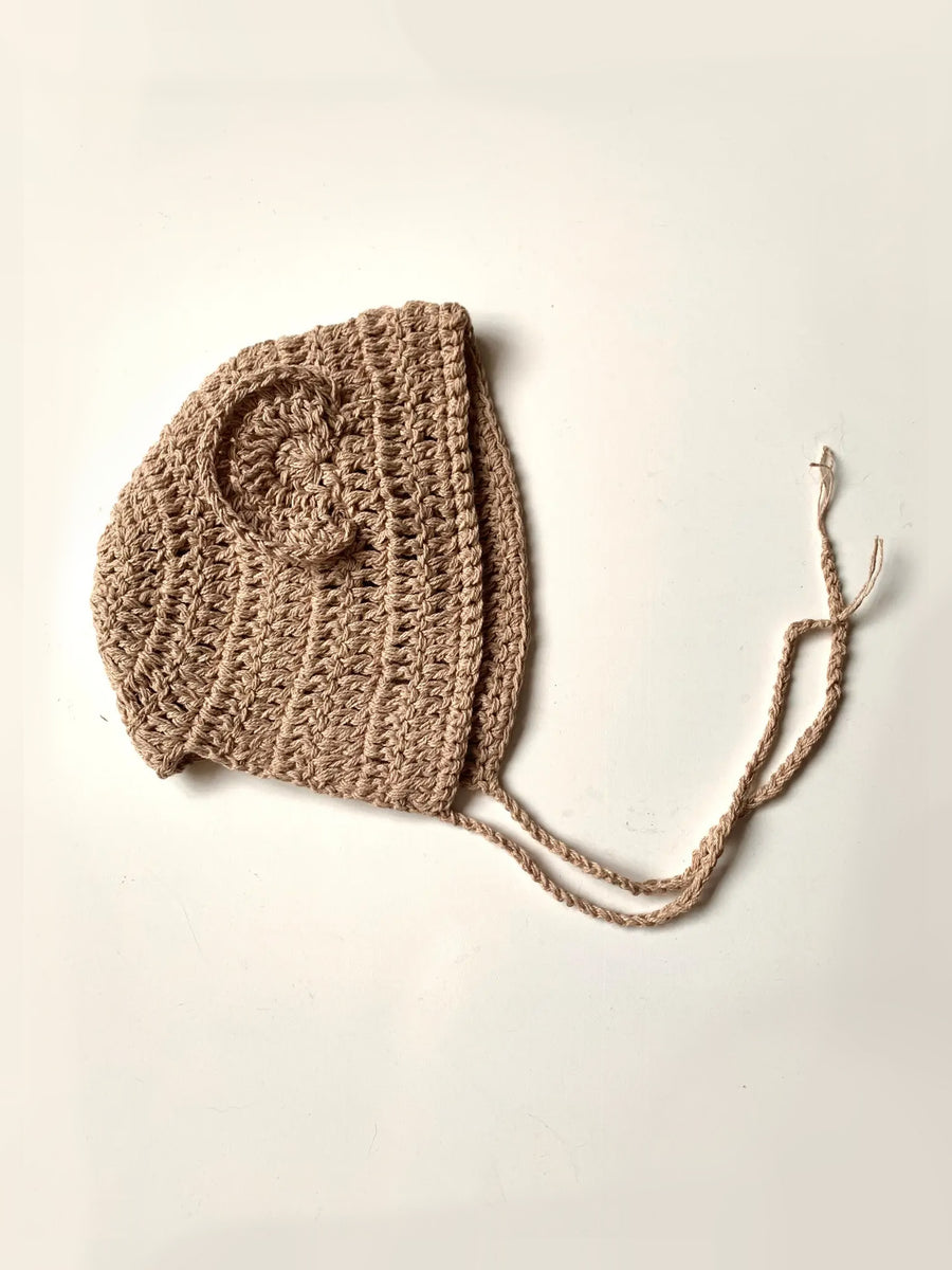 Organic Cotton Knit Bear Bonnet Baby : Accessories : Hats Gooseberry Fool Organic Cotton Knit Bear Bonnet