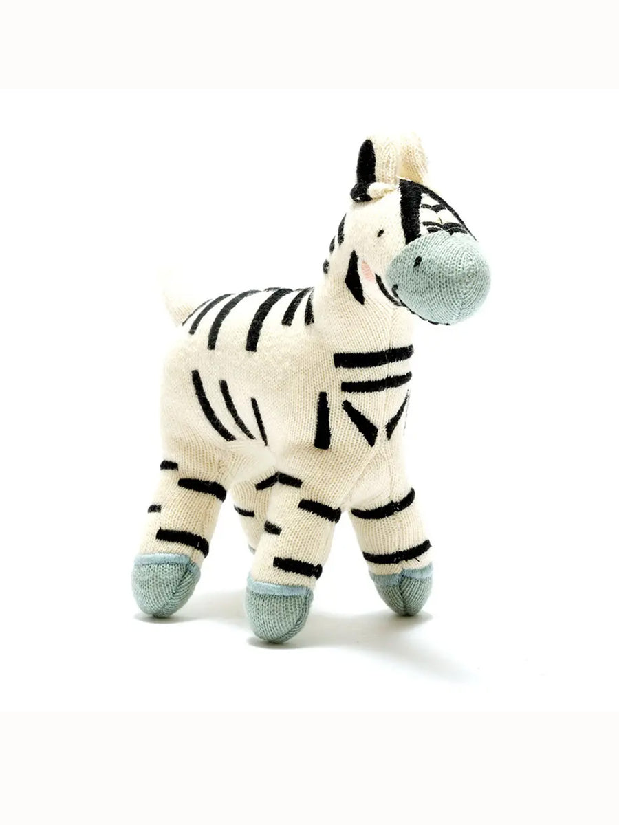 Organic Cotton Knitted Zebra Baby-Kids : Toys : Plush + Crinkle Best Years Ltd