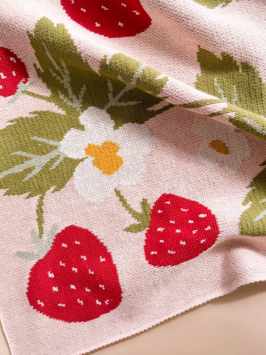 Organic Cotton Strawberry Blanket Baby : Nursery : Bedding : Blankets The Blueberry Hill