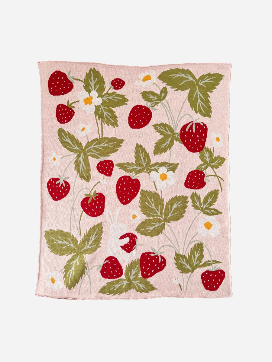 Organic Cotton Strawberry Blanket Baby : Nursery : Bedding : Blankets The Blueberry Hill