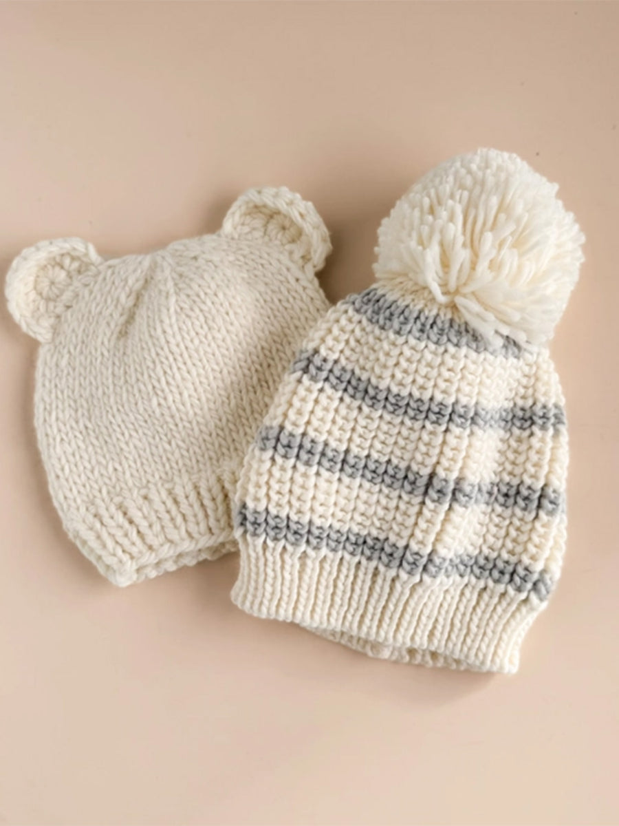 Rib Knit Stripe Hat