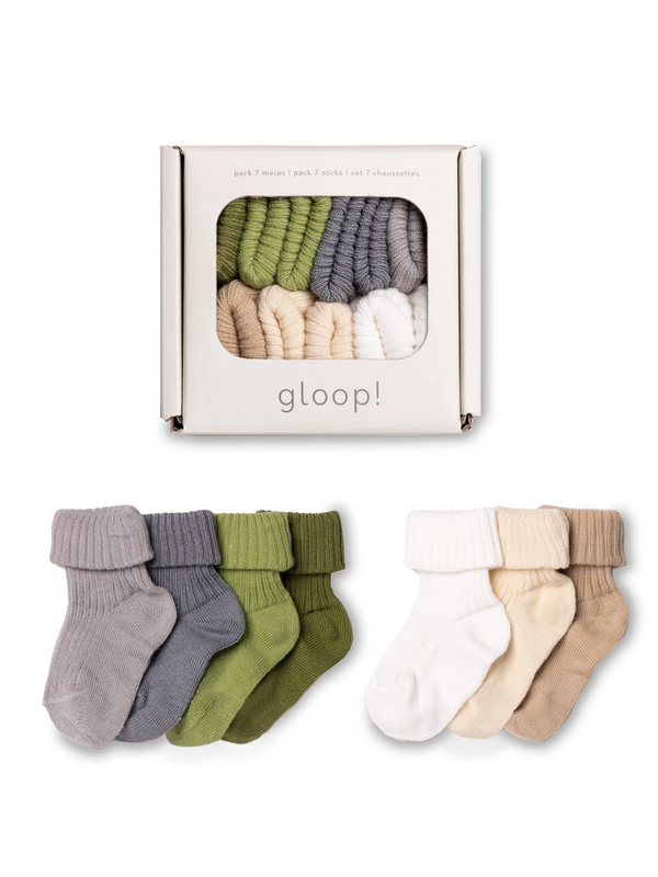 Socks 7-Pack Baby : Accessories : Socks gloop! Socks 7-Pack Baby for Kids | Colored Organics®