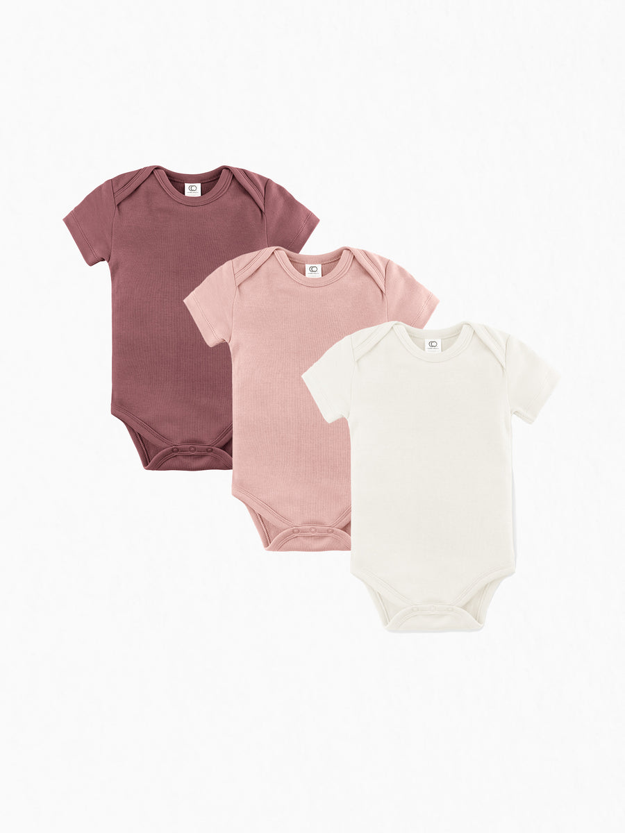3-Pack Classic Short Sleeve Bodysuit Bundle Baby : Virtual Bundle : Bodysuits Colored Organics Organic Baby Classic Bodysuit Bundle - Short Sleeve