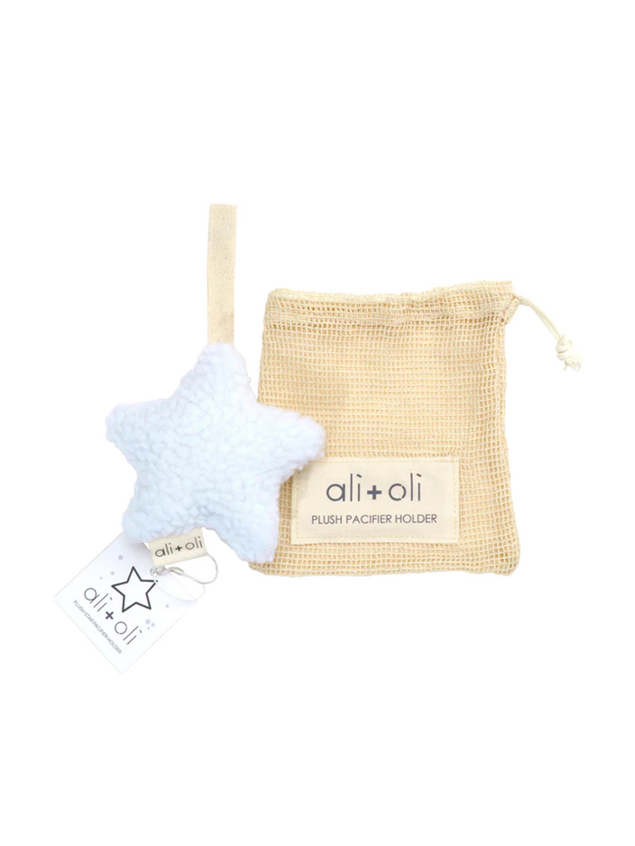 Muslin Plush Star Pacifier Holder Baby : Gear : Pacifiers + Clips Ali + Oli