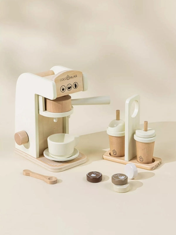 Wooden Coffee Maker Play Set Baby-Kids : Toys : Pretend Play Coco Village Wooden Coffee Maker Play Set for Kids | Colored Organics®