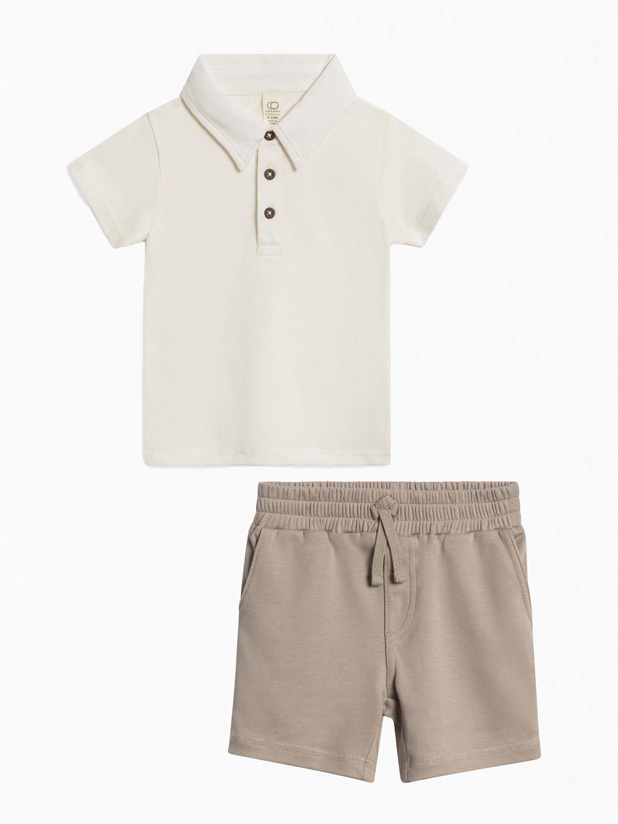 Organic 2 Piece Polo and Shorts Set Baby-Kids : Virtual Set : Bottoms : Shorts : Tops : Shirts : Short Sleeves Colored Organics