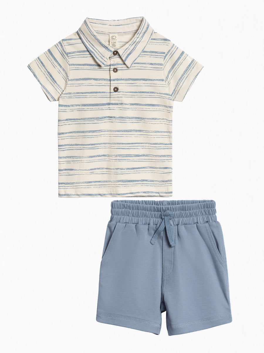 Organic 2 Piece Polo and Shorts Set Baby-Kids : Virtual Set : Bottoms : Shorts : Tops : Shirts : Short Sleeves Colored Organics