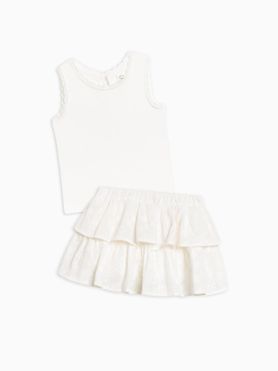 Organic Girl Tank and Eyelet Skirt Set Baby-Kids : Virtual Set : Bottoms : Shorts : Skirts : Tops : Tanks Colored Organics