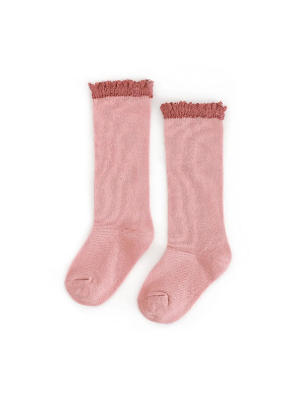 Lace Top Knee High Socks Baby-Kids : Accessories : Socks Little Stocking Co Lace Top Knee High Socks for Baby | Colored Organics®