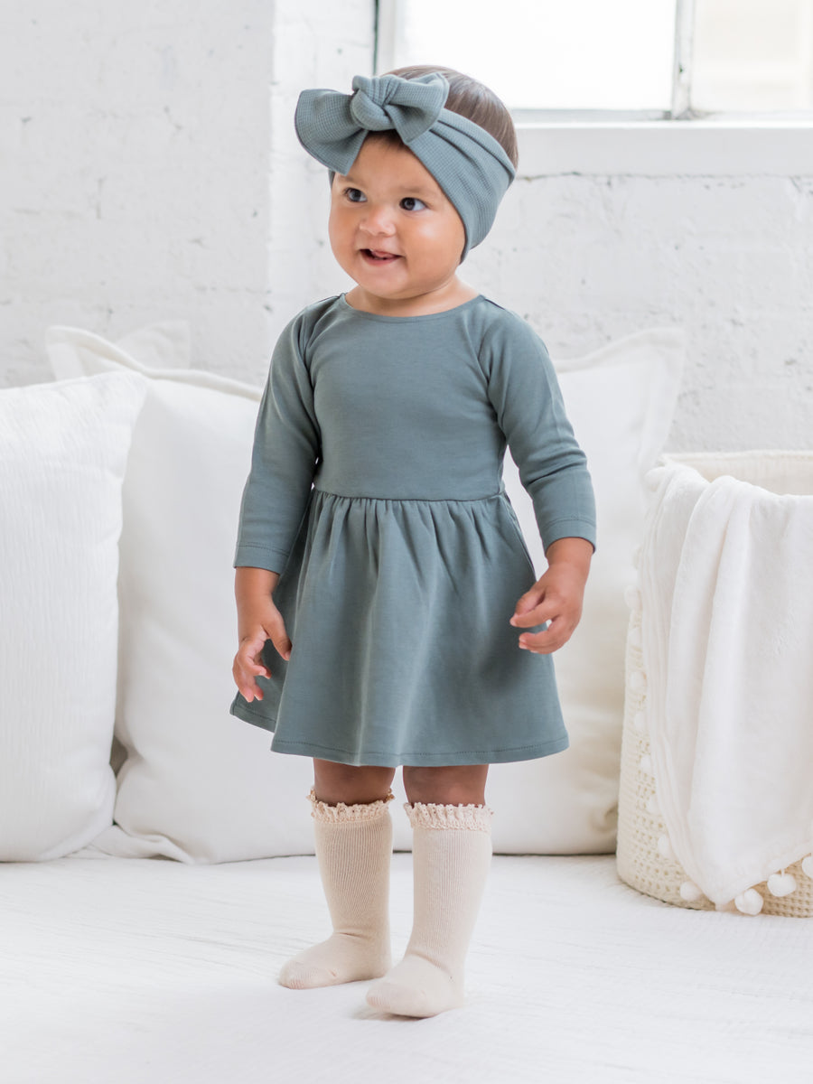 Stella Long Sleeve Swing Dress Baby-Kids : Tops : Dresses Colored Organics Organic Cotton Stella Long Sleeve Swing dress for Baby and Toddler - Girl & Boy