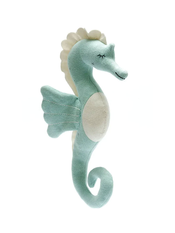 Organic Cotton Knitted Green Seahorse Baby-Kids : Toys : Plush + Crinkle Best Years Ltd