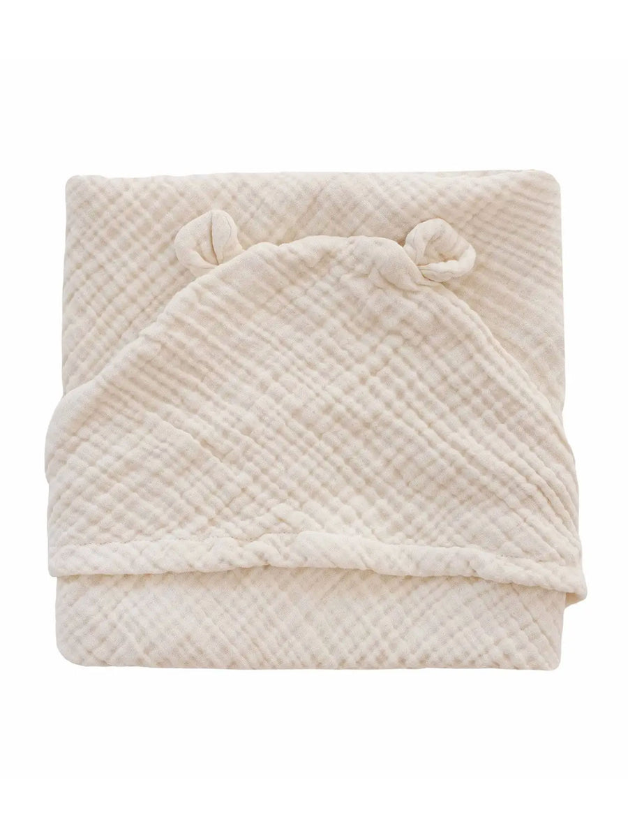 Organic Muslin Hooded Towel Baby-Kids : Nursery : Bath Little Otja