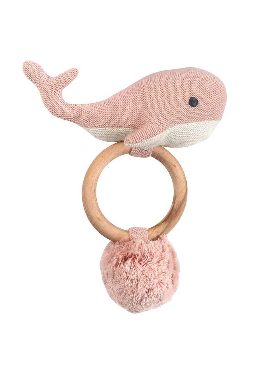 Organic Knit Whale Rattle Teether Baby : Toys : Plush-Crinkle : Rattle : Teether Sammy + Nat Organic Knit Whale Rattle Teether