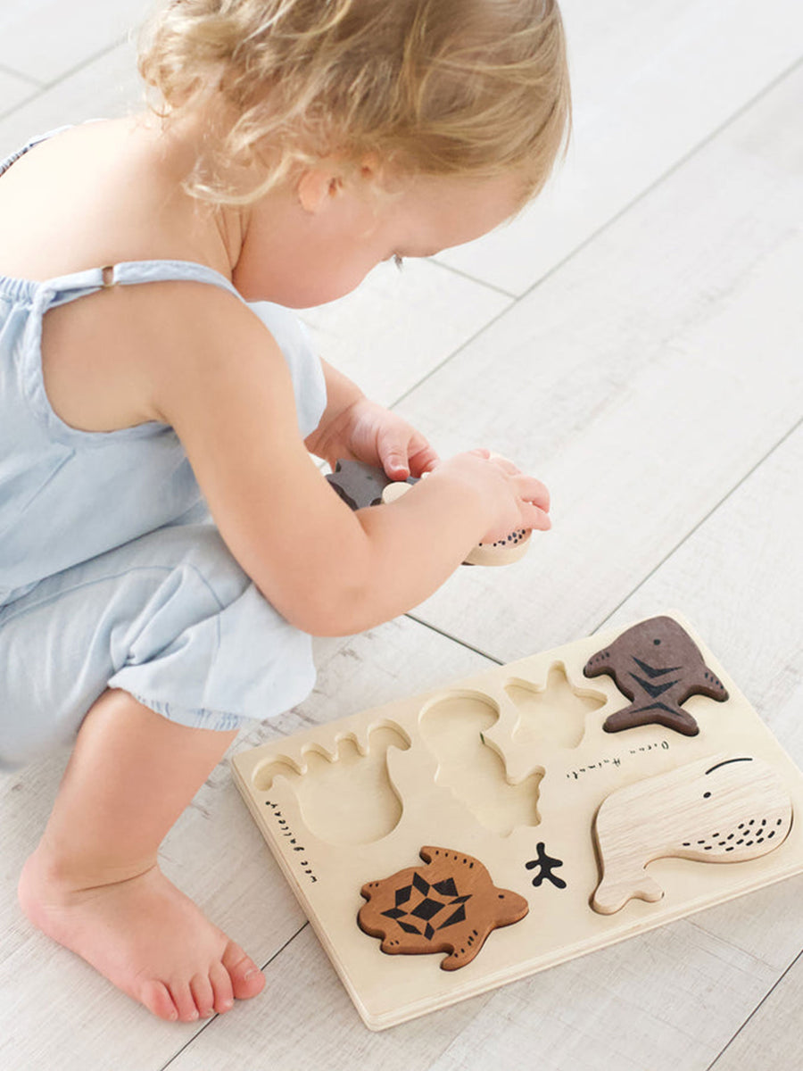 Ocean Animals Wooden Tray Puzzle Baby-Kids : Toys : Wooden Wee Gallery