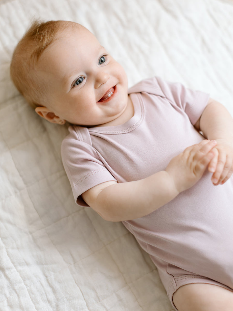 Classic Short Sleeve Bodysuit Baby : One Pieces : Bodysuits : Short Sleeves Colored Organics Baby Short Sleeve Bodysuit - Girl & Boy - Organic