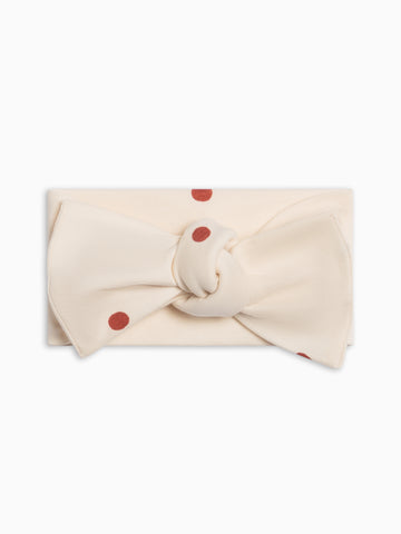 Hattie Bow Wrap - Barn / Polka Baby : Accessories : Bows : Headbands Kendi PRE ORDER Hattie Bow Wrap - Barn / Polka | Colored Organics®