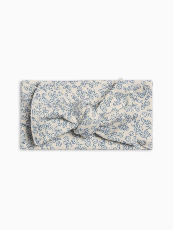 Hattie Bow Wrap - Narelle Floral / Ivory + Sea Baby : Accessories : Bows : Headbands KENDI by Colored Organics Hattie Bow Wrap - Narelle Floral / | Colored Organics®