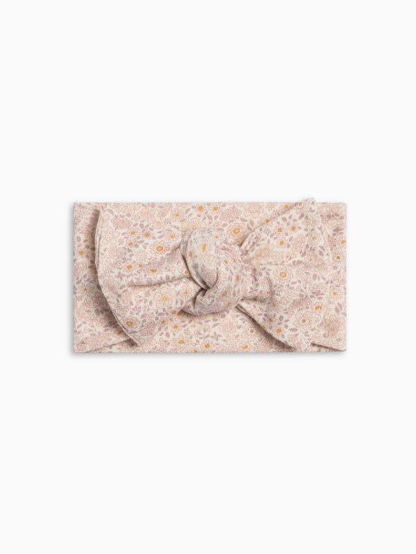 Hattie Bow Wrap - Primrose / Fog + Shell Baby : Accessories : Bows : Headbands Kendi Hattie Bow Wrap - Primrose / Fog + Shell | Colored Organics®