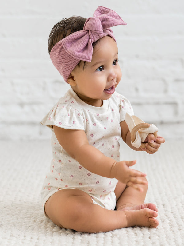 Waffle Bow Wrap Baby : Accessories : Bows : Headbands Kendi Organic Cotton Baby and Kids Waffle Bow Wrap