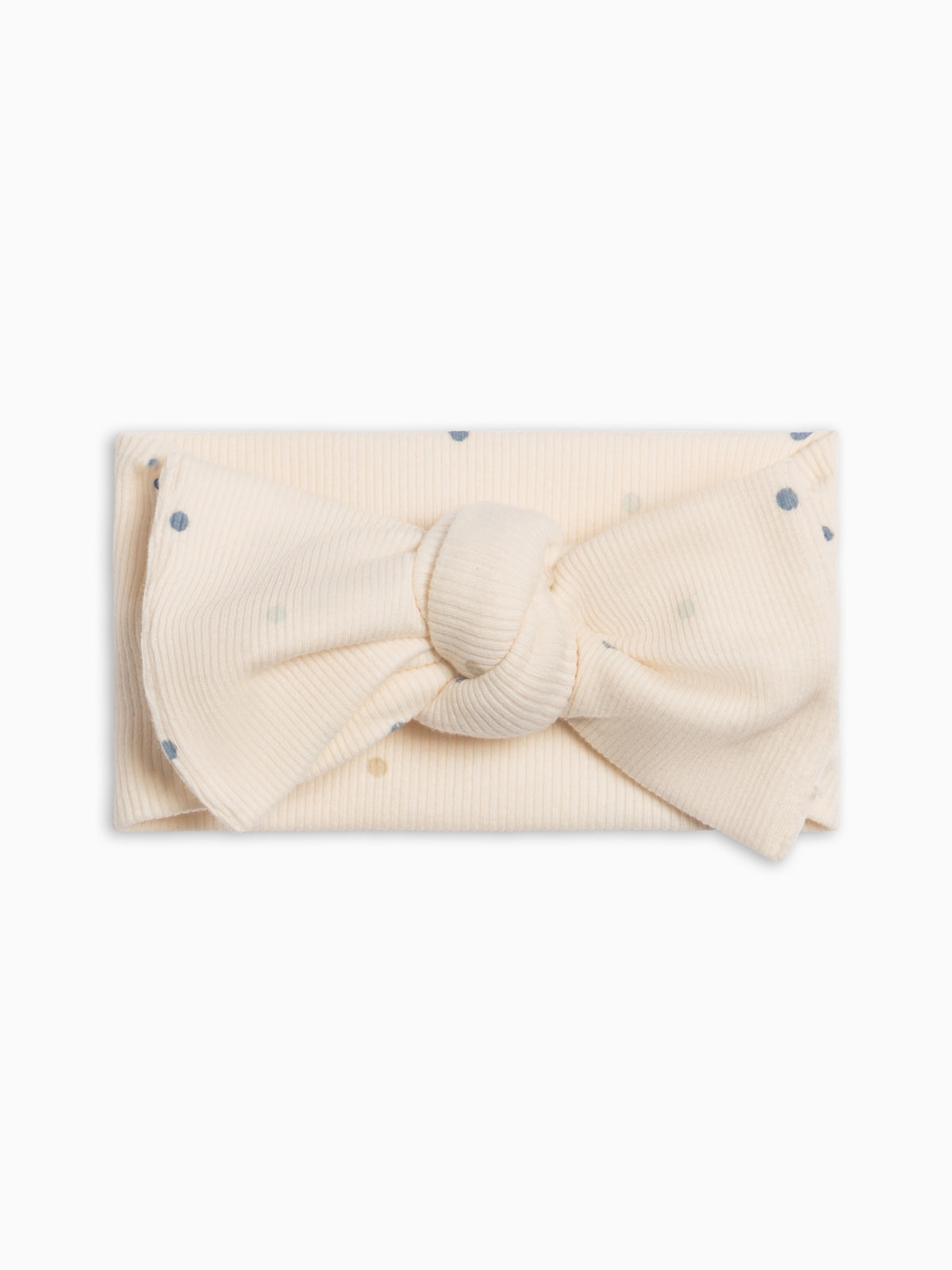 Ribbed Bow Wrap - Mini Dot / Sea + Dune Baby : Accessories : Bows : Headbands KENDI by Colored Organics Ribbed Bow Wrap - Mini Dot / Sea + Dune | Colored Organics®
